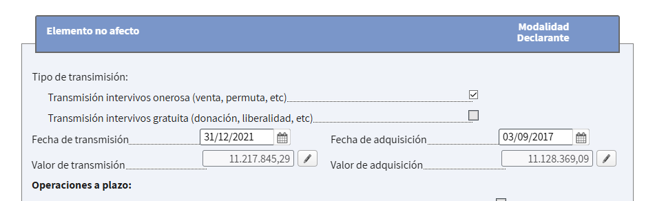 Captura de pantalla: Casilla 1626: Ganancias o pérdidas por derivados o futuros