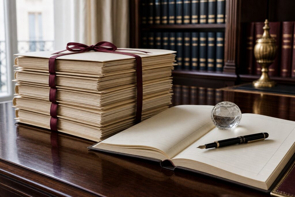 Expedientes de regularización voluntaria de criptomonedas sobre un escritorio